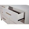60 Inch 6 Drawer Wooden Nightstand with Metal Base, White