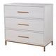 34 Inch 3 Drawer Wooden Chest with Metal Base, Small, White