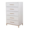 48 Inch 3 Drawer Wooden Chest with Metal Base, White