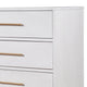 48 Inch 3 Drawer Wooden Chest with Metal Base, White
