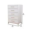 48 Inch 3 Drawer Wooden Chest with Metal Base, White