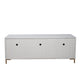 64 Inch 3 Drawer Wooden TV Console with Open Shelves, White