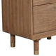 25 Inch 2 Drawer Wooden Nightstand with Cutout Pulls, Brown