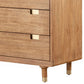 60 Inch 6 Drawer Wooden Dresser with Cutout Pulls Brown By Casagear Home BM230758