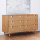 60 Inch 6 Drawer Wooden Dresser with Cutout Pulls Brown By Casagear Home BM230758