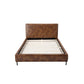 Faux Leather Upholstered Queen Bed with Metal Legs Brown By Casagear Home BM230763