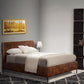 Faux Leather Upholstered Queen Bed with Metal Legs Brown By Casagear Home BM230763