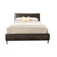 Faux Leather Upholstered King Bed with Metal Legs Gray By Casagear Home BM230769