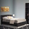 Faux Leather Upholstered King Bed with Metal Legs Gray By Casagear Home BM230769