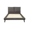 Fabric Upholstered King Bed with USB Ports, Gray