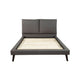 Fabric Upholstered King Bed with USB Ports, Gray