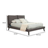 Fabric Upholstered King Bed with USB Ports, Gray