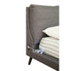 Fabric Upholstered Full Bed with USB Ports, Gray