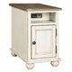 Luna Chairside Table | Wood Frame | Door Storage | Brown & White