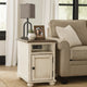 Luna Chairside Table | Wood Frame | Door Storage | Brown & White