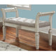 Aria Accent Bench | 46" | Tufted Fabric Seat | Antique White