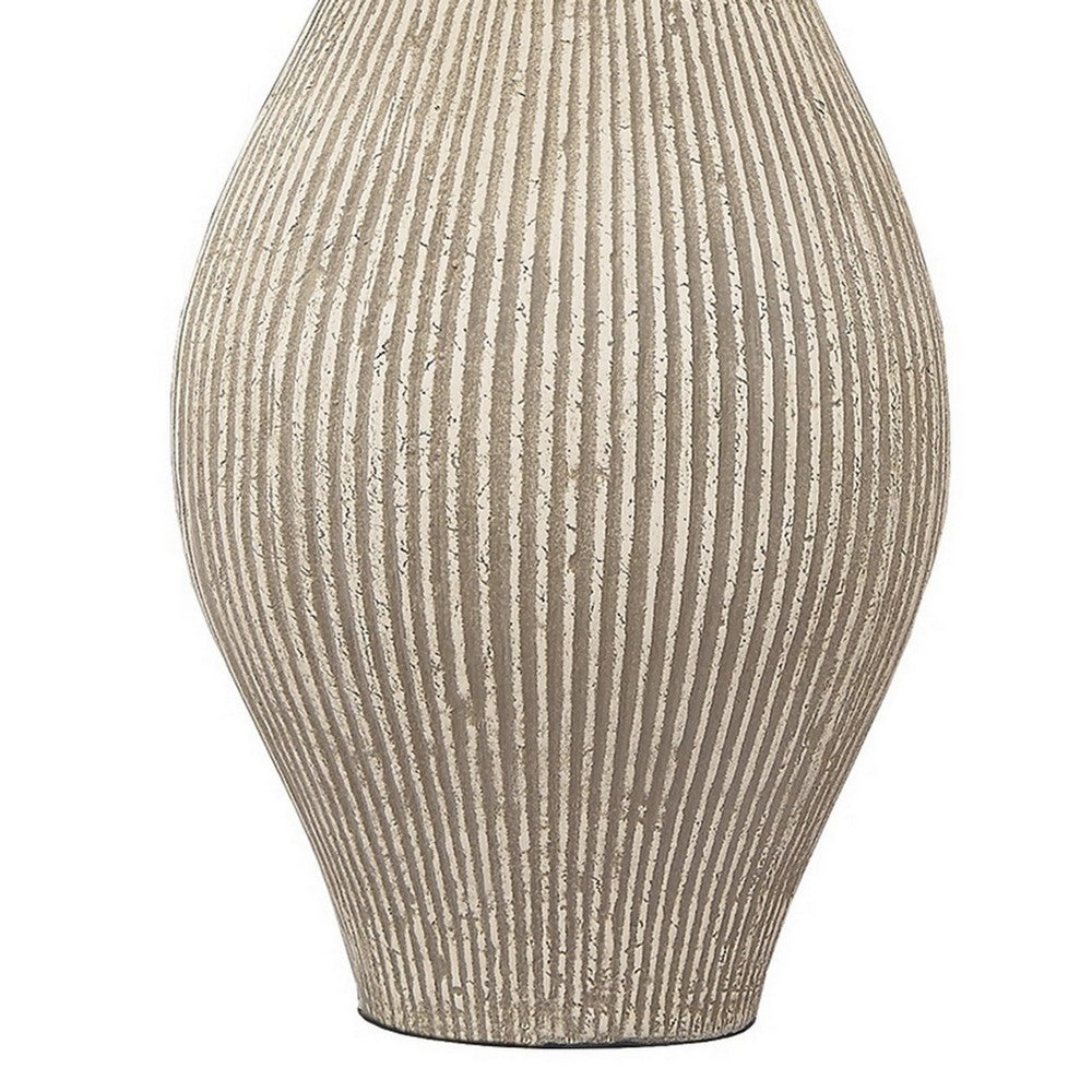 Nora Table Lamp | Drum Shade | Paper Composite Base | Beige