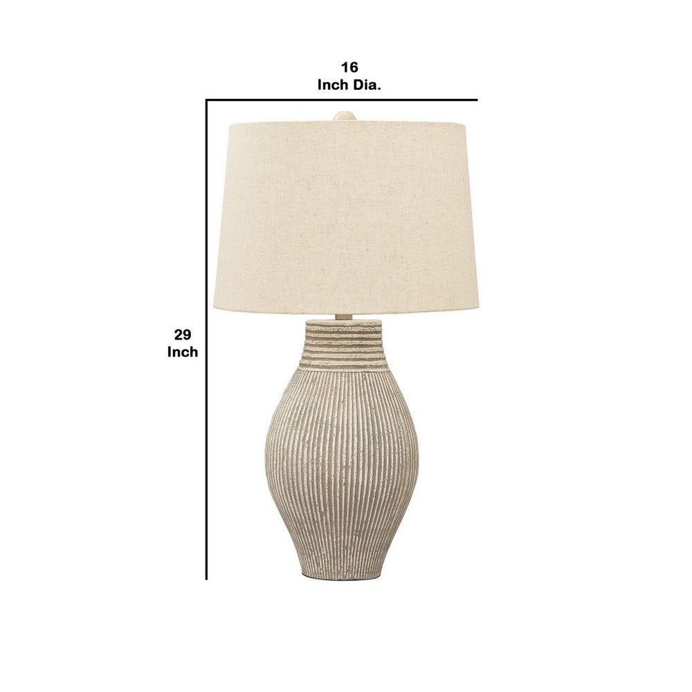Nora Table Lamp | Drum Shade | Paper Composite Base | Beige