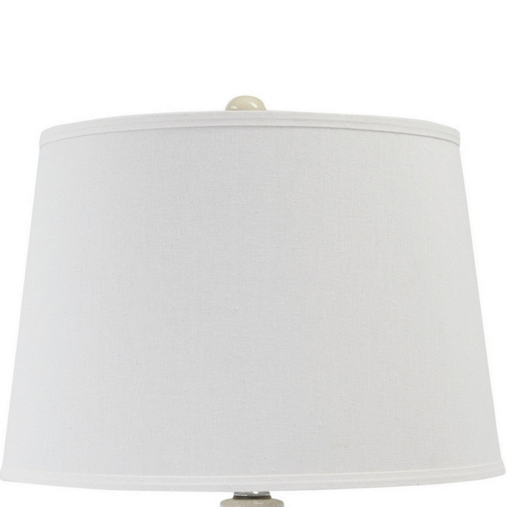Nora Table Lamp | Double Gourd Ceramic Base | Hardback Shade | Cream