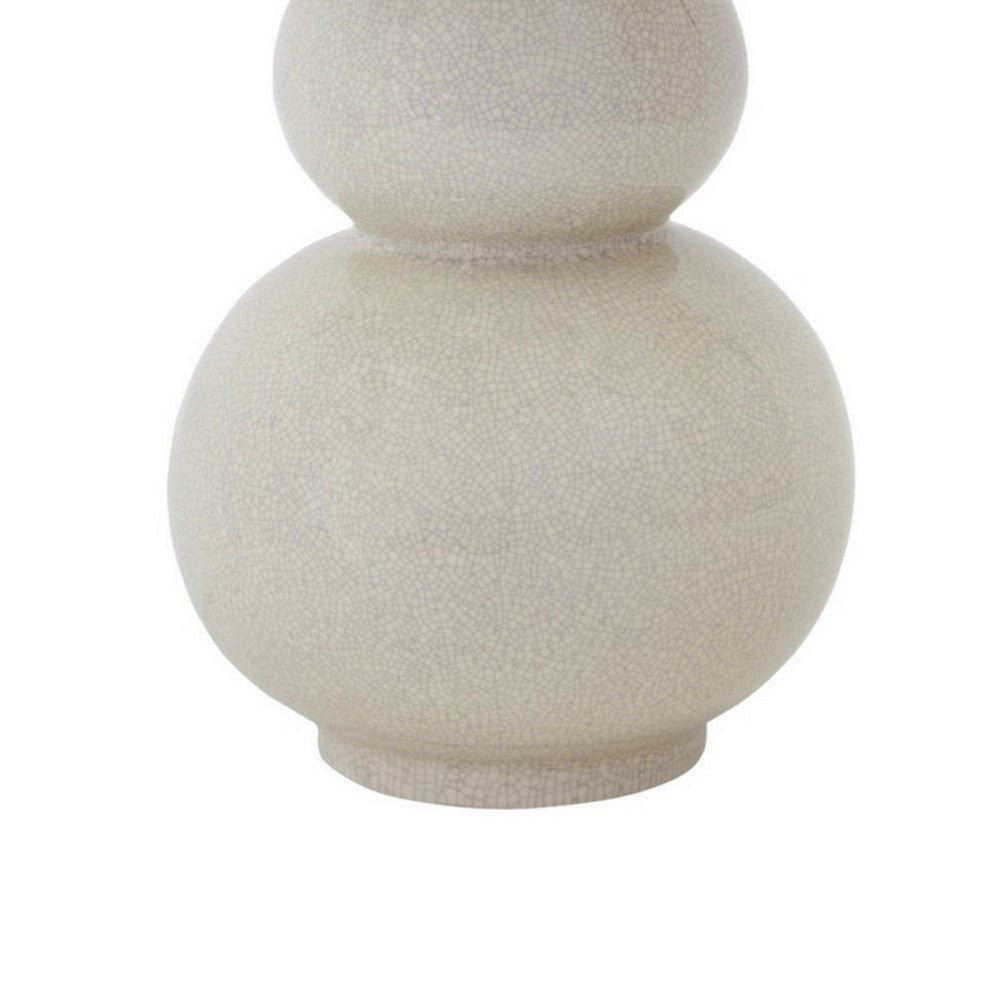 Nora Table Lamp | Double Gourd Ceramic Base | Hardback Shade | Cream
