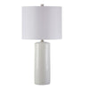 Nora Table Lamp Set | Carved Ceramic Base | Drum Shade | White