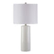 Nora Table Lamp Set | Carved Ceramic Base | Drum Shade | White