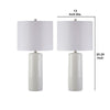 Nora Table Lamp Set | Carved Ceramic Base | Drum Shade | White