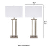 Nova Table Lamp Set | Metal Frame | Hardback Shade | White & Silver