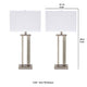 Nova Table Lamp Set | Metal Frame | Hardback Shade | White & Silver