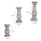 Glass Candleholder with Pedestal Base Set of 3 Silver By Casagear Home BM230978