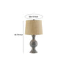 Bellied Ceramic Base Table Lamp with Drum Shade, Beige and Gray By Casagear Home
