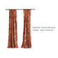 Paris 4 Piece Floral Print Fabric Curtain Panel with Ties Orange By Casagear Home BM230991