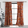 Paris Curtain Panel Set | 4 Piece | Floral Print | Orange