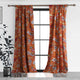 Paris Curtain Panel Set | 4 Piece | Floral Print | Orange