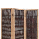 71 Inch 3 Panel Interconnected Branches Room Divider, Brown