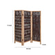 71 Inch 3 Panel Interconnected Branches Room Divider, Brown