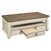 Juno Coffee Table | 18" | Lift Top | 2 Tone Wood | White & Brown