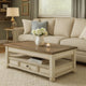 Juno Coffee Table | 18" | Lift Top | 2 Tone Wood | White & Brown