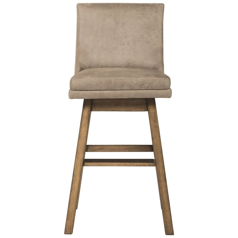 43’’ Leatherette Padded Swivel Barstool Set of 2 Beige By Casagear Home BM231378