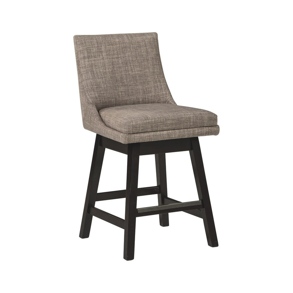 39’’ Fabric Padded Swivel Barstool Set of 2 Light Gray By Casagear Home BM231380