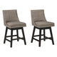 Arden Barstool Set | 39" | Fabric Padded Swivel | Light Gray