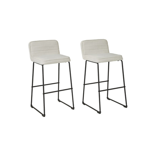 40" Channel Stitched Low Fabric Barstool, Set of 2, Gray By Casagear Home