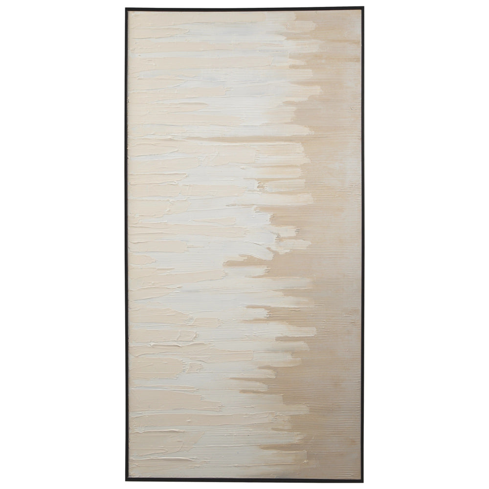 59.06" Abstract Design Canvas Wall Art,Beige and Off White By Casagear Home