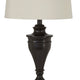 Dante Table Lamp Set | Turned Pedestal Metal Base | Bronze