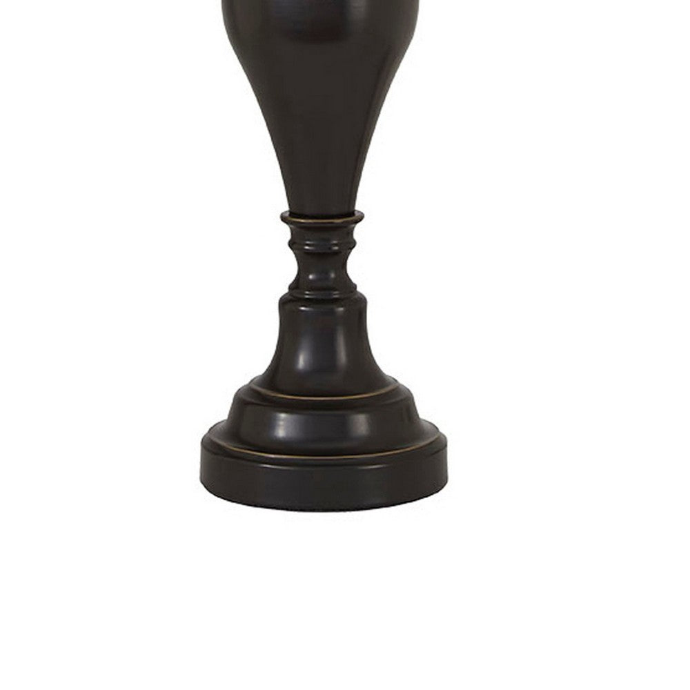 Dante Table Lamp Set | Turned Pedestal Metal Base | Bronze