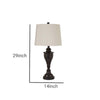Dante Table Lamp Set | Turned Pedestal Metal Base | Bronze