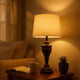 Dante Table Lamp Set | Turned Pedestal Metal Base | Bronze
