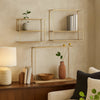 Ashley Metal Frame Wall Shelf with Keyhole Hanger, Set of 3, Gold