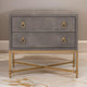 Logan Nightstand | 2 Drawer | Dual Tone | Ring Pull Handles | Gray & Gold