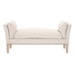 Padded Fabric Bench with Flared Arms and Nailhead Trim, Beige By Casagear Home